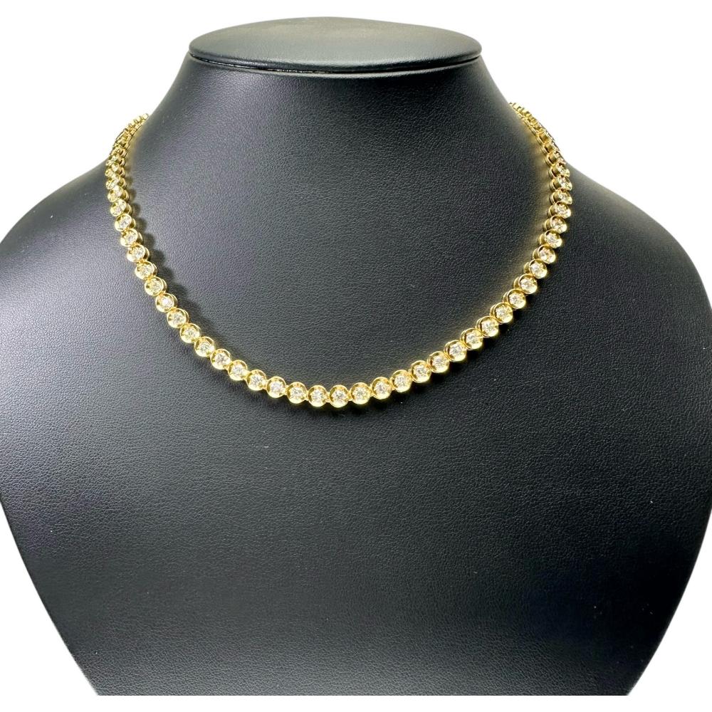 テニスネックレス ダイヤモンド 9.36ct ネックレス K18ゴールド 18金 35.8g 42cm レディース【中古】【..