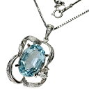 アクアマリン 7.85ct ダイヤモンド 計0.30ct ネックレス Pt900プラチナ/Pt850プラチナ 15.7g 46cm レディース【中古】【真子質店】【NN】【IIxx】