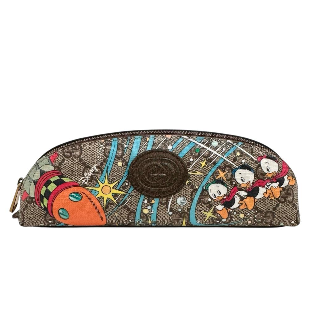 【GUCCI/グッチ】 662129 GUCCI×Disney ドナルドダック コラボ ペンケース GGスプリームキャンバス ベ..