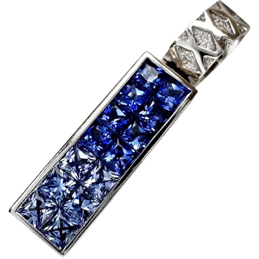 リバーシブルデザイン サファイア 0.82ct ダイヤモンド 0.20ct ペンダントトップ K...