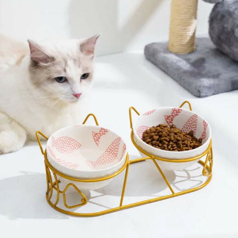 犬 猫 食器 陶器 フードボウル スタンド ペット食器台 脚付 テーブル 斜め 15度傾斜 水入れ 餌入れ ごはん皿 ご飯台 セラミック 食べやすい 取り外し 猫用 ねこ 食事 皿 傾き 子猫 餌入れ 器 食器台 ペット食器 おしゃれ