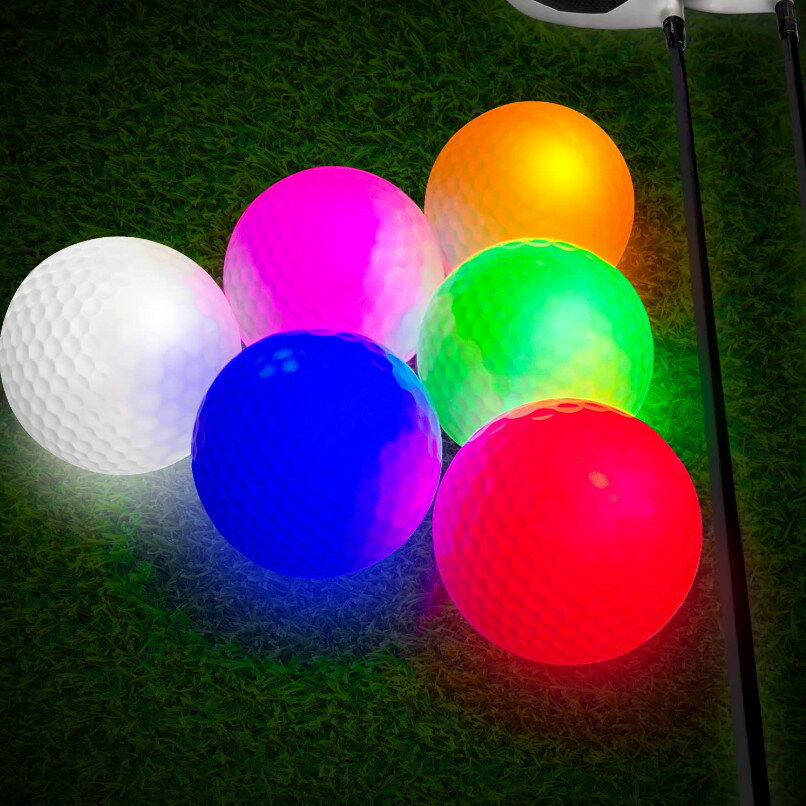 6色セット 光るゴルフボール ゴルフボール ナイターゴルフ ゴルフ ライトゴルフボール 練習 ゴルフ練習ボール ナイト