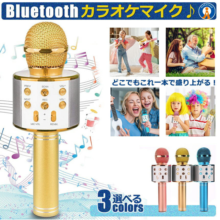 Bluetooth マイク カラオケ エコー マイク セット 家庭用 USB スマホ連動 歌 音楽 高音質 再生 Android/iPhone対応 tiktok youtube お..