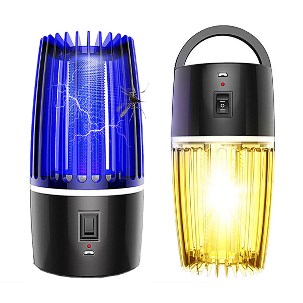 蚊取り器 照明 1台2役 電撃殺虫灯 UV光源吸引式 捕虫器 誘引式 殺虫灯 蚊よけ 蚊除け 蚊取り 虫除け USB充電式 蚊退治 KATOCHANのサムネイル