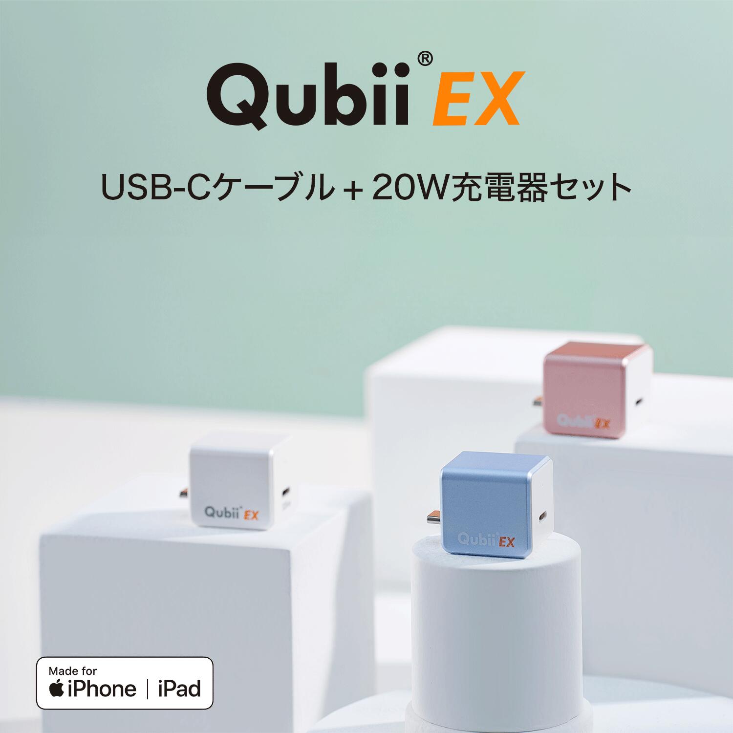 Qubii EX USB-C 充電器&ケーブルセット 充電しながら自動バックアップ iphone バックアップ usbメモリ ipad android 容量不足解消 写真 動画 音楽 連絡先 SNS データ 移行 SDカードリーダー 機種変更 MFi認証 USB-Cタイプ microSD内蔵 マクター Maktar