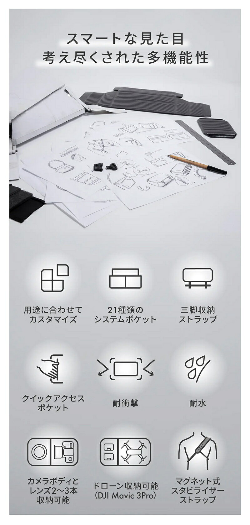 【Makuake公式】 スリングバッグ スリング バッグ kingsons pixelsling ブラック ガジェットケース ナイロンバッグ 14インチ PC ノートパソコン ショルダーバッグ 斜め掛けバッグ A4 ペットボトル Makuake マクアケ makuake-store-10001917 Makuake STORE 楽天市場店 サンプル画像3