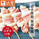 【やきとり 専門店の味】国産 岩手県産 銘柄どり 高級 南部赤鶏 焼き鳥 ◆生 串◆ねぎま 串 10本 セット【本格】炭火焼鳥 やきとり専門店「しんばし鶏繁」お取り寄せ グルメ【贅沢 ギフト】BBQ バーベキュー グランピング キャンプにも