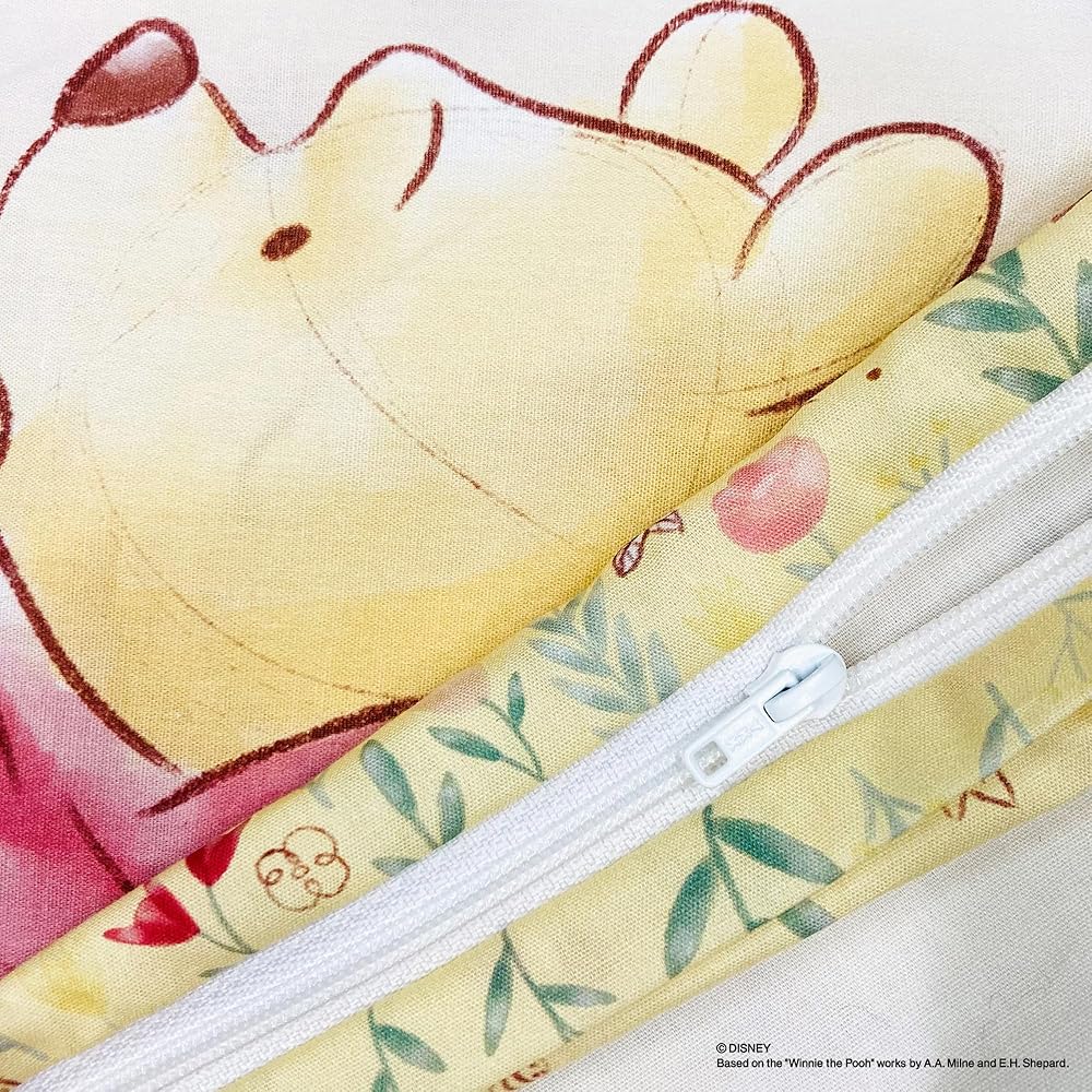 MORIPiLO 子供 枕カバー 低め ディズニー くまのプーさん ハチミツ イエロー 約28x39cm用 肌にやさしい綿100生地 洗える グッズ キャラクター まくらのモリシタ [3]