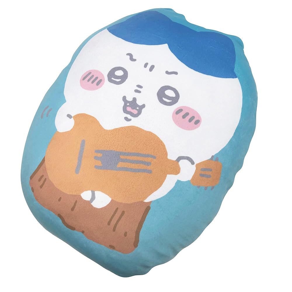 MORIPiLO 抱き枕 ちいかわ ハチワレ (ダイカットクッション) 肌にやさしいマイクロ生地 グッズ ぬいぐるみ 昼寝枕 ブルー 32x43x10cm キャラクター 枕のモリシタ