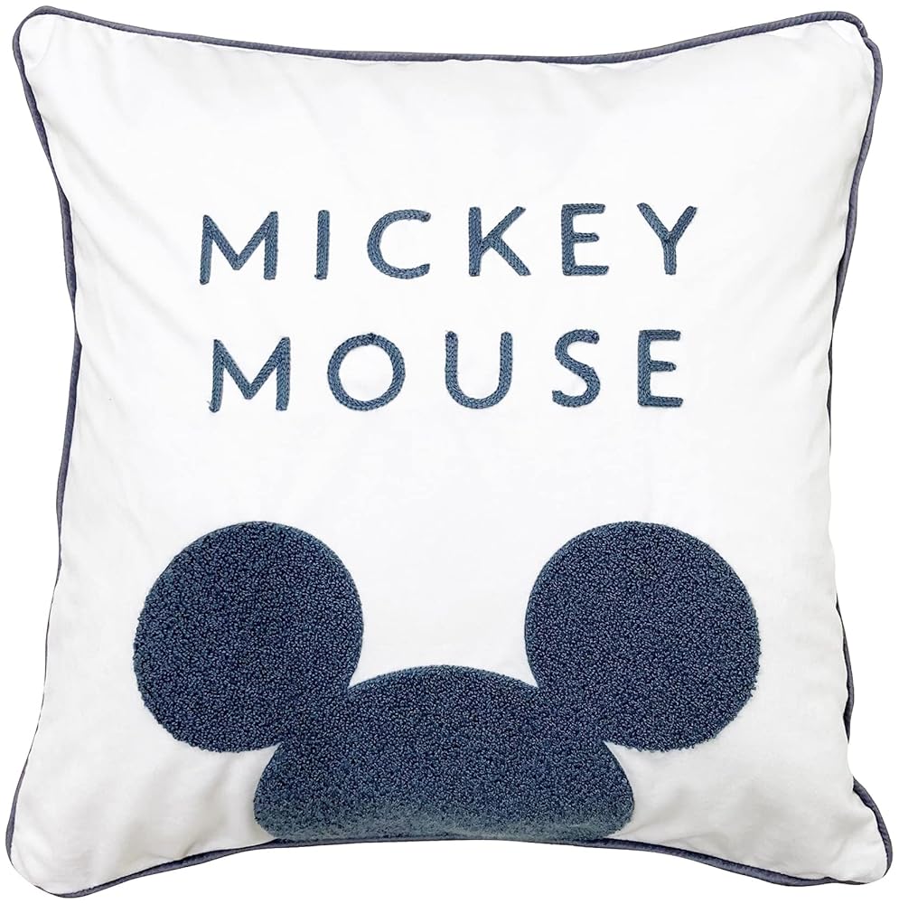 MORIPiLO ディズニー クッションカバー 45x45cm (ミッキーマウス ミツマル 韓国風ベージュ) グッズ 可愛い 柔らかめ 背もたれクッション カバー 北欧 モリシタのサムネイル