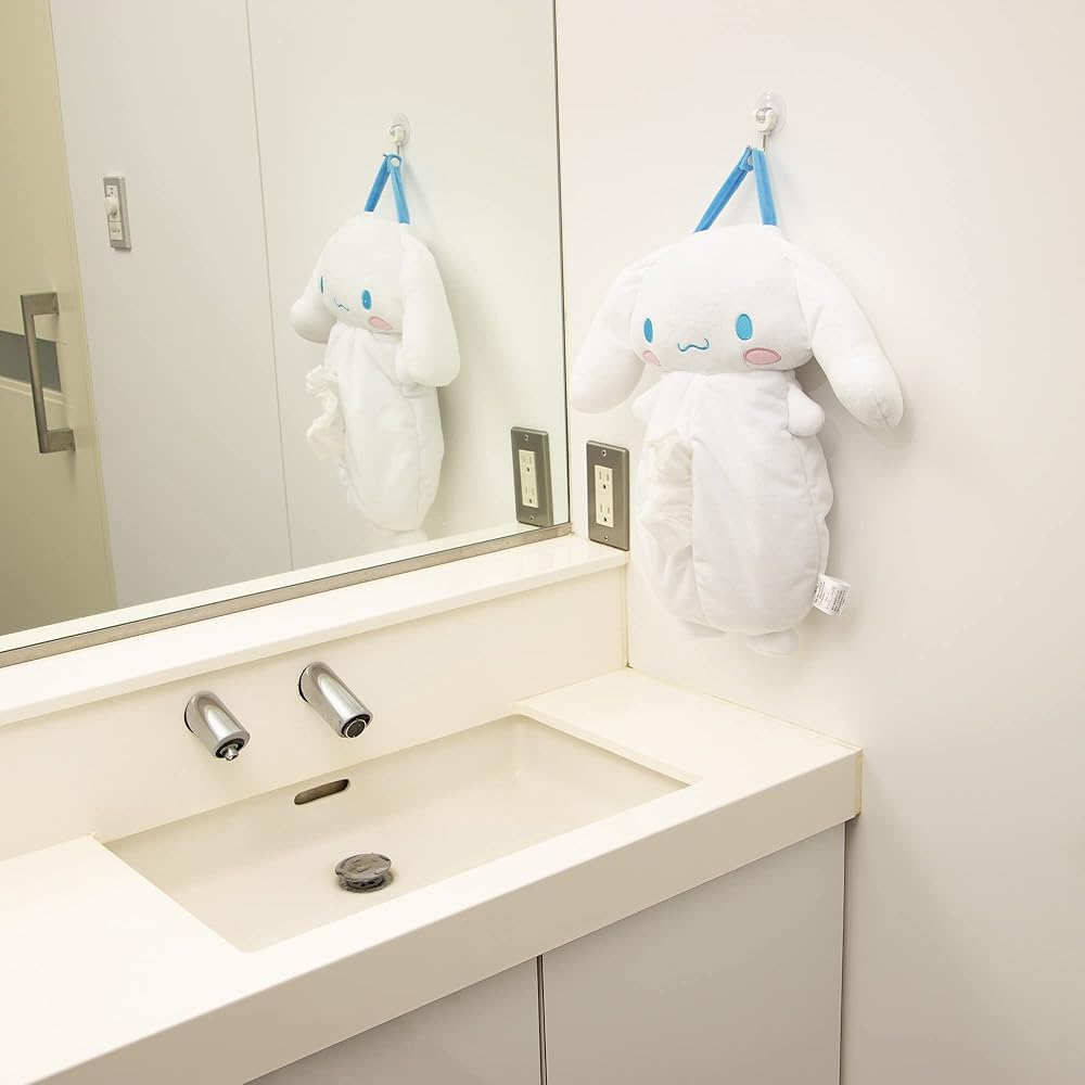 MORIPiLO モリシタ 公式ストアのMORIPiLO シナモロール ティッシュケース 吊り下げ サンリオキャラクターズ 壁掛けティッシュボックスカバー ホワイト 約40cm とろける肌触り モリシタ 336447｜アングル2