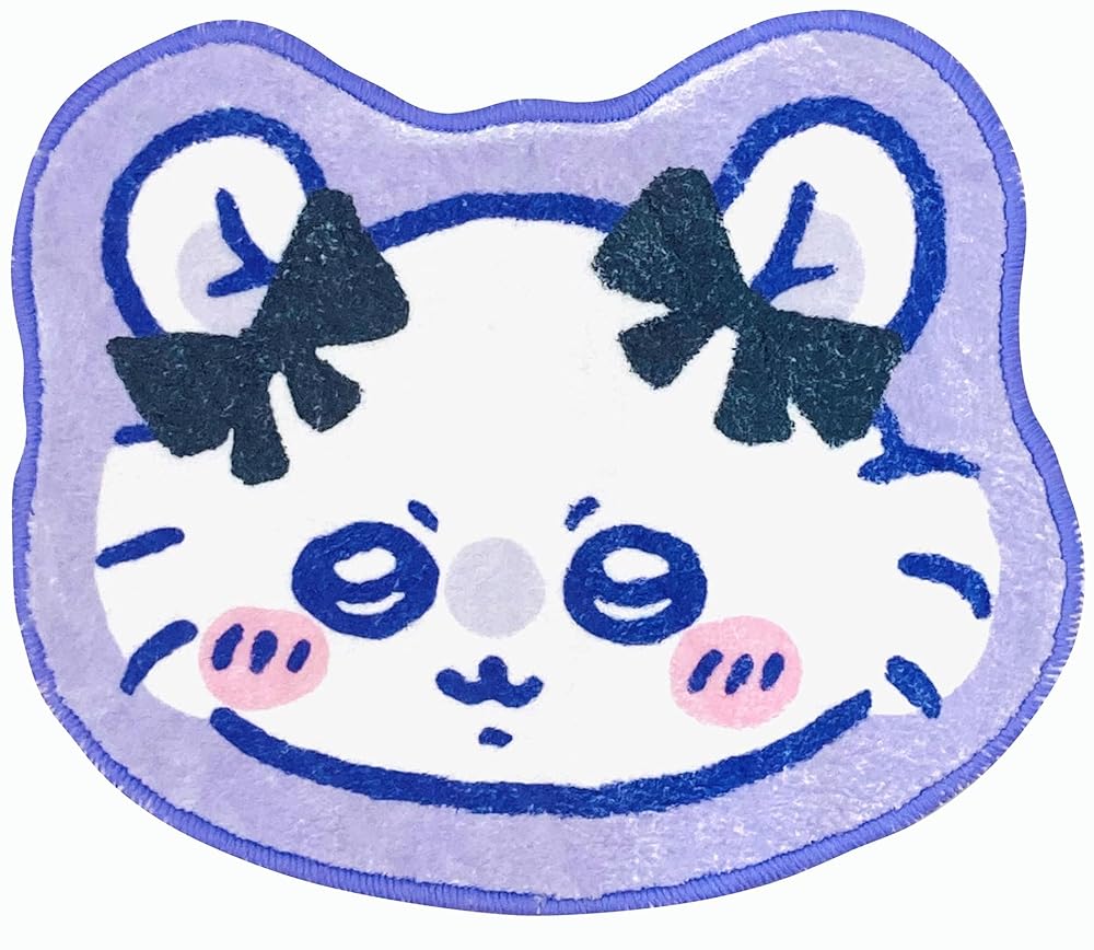 MORIPiLO ちいかわ モモンガ 玄関マット 室内用 小さめ 可愛い 約40cm (インテリアマット リボンパープ..