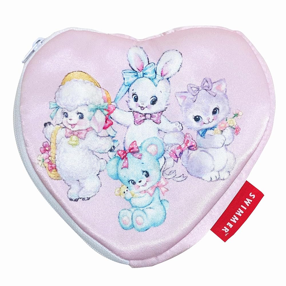 MORIPiLO ティッシュケース SWIMMER スイマー グッズ 小物入れ ぬいぐるみ ポーチ 小さめ 13x13cm (レ..