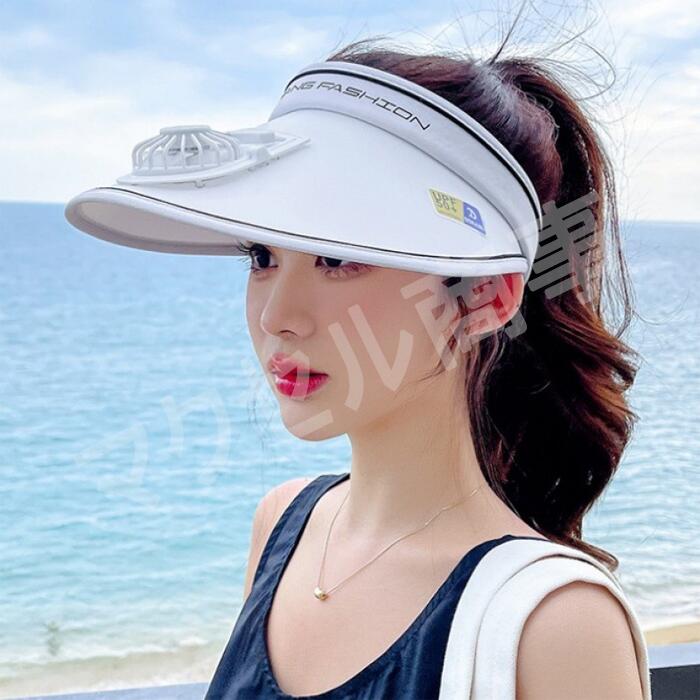 扇風機付き 帽子 UVカット サンバイザー ファン ハット 日よけ帽子 レディース USB 充電式 風量調節 紫外線 メンズ対策 アウトドア キャンプ 熱中症対策 ツバ長め 母の日 プレゼント 画像3