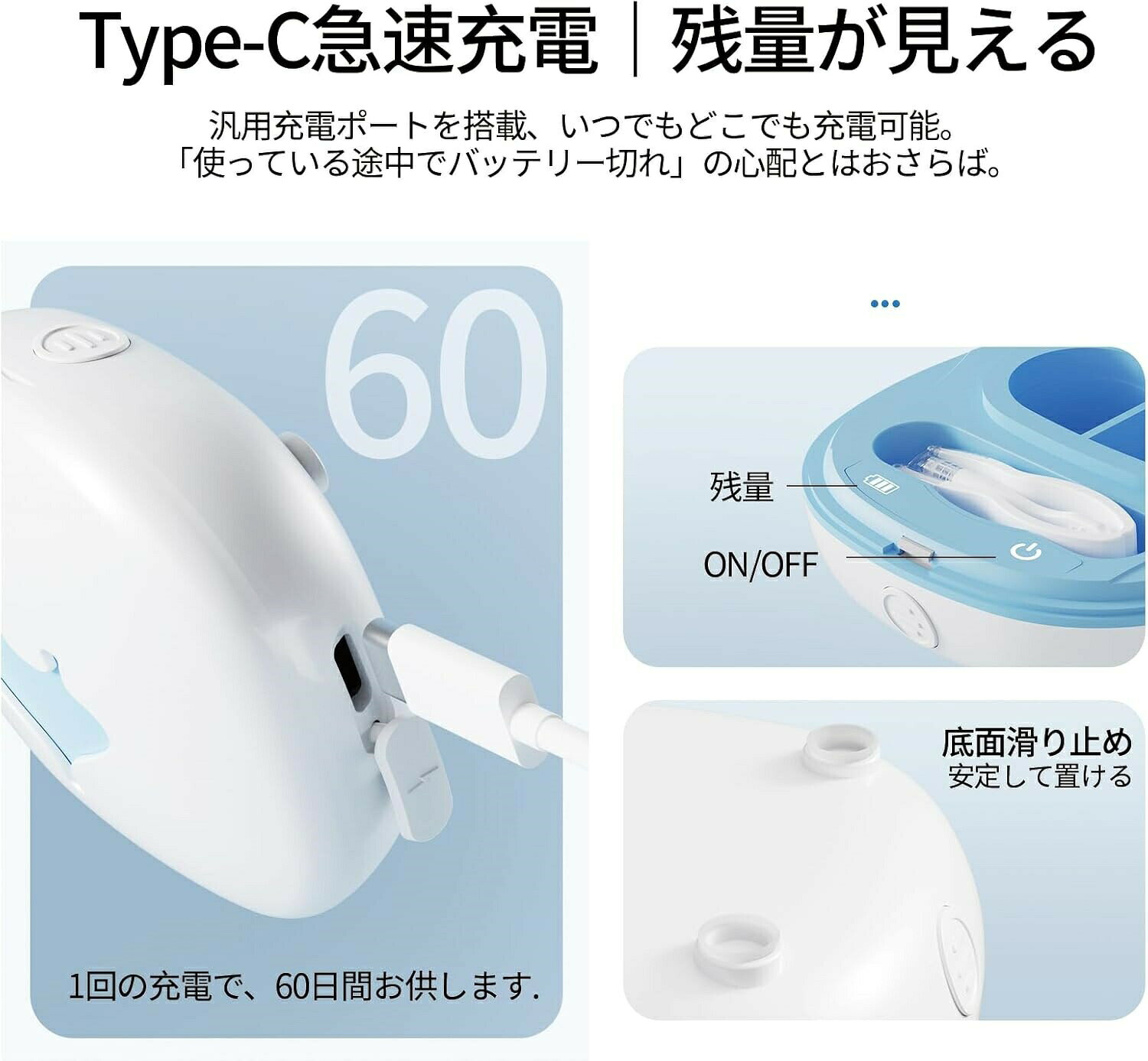 ShiningShopのコンタクト洗浄機 電動 ポータブル コンパクト 化粧鏡付き 強力タンパク質除去 ハード・ソフト・カラーコンタクト対応 コンタクトケース兼用 ケア液と相性抜群｜アングル2
