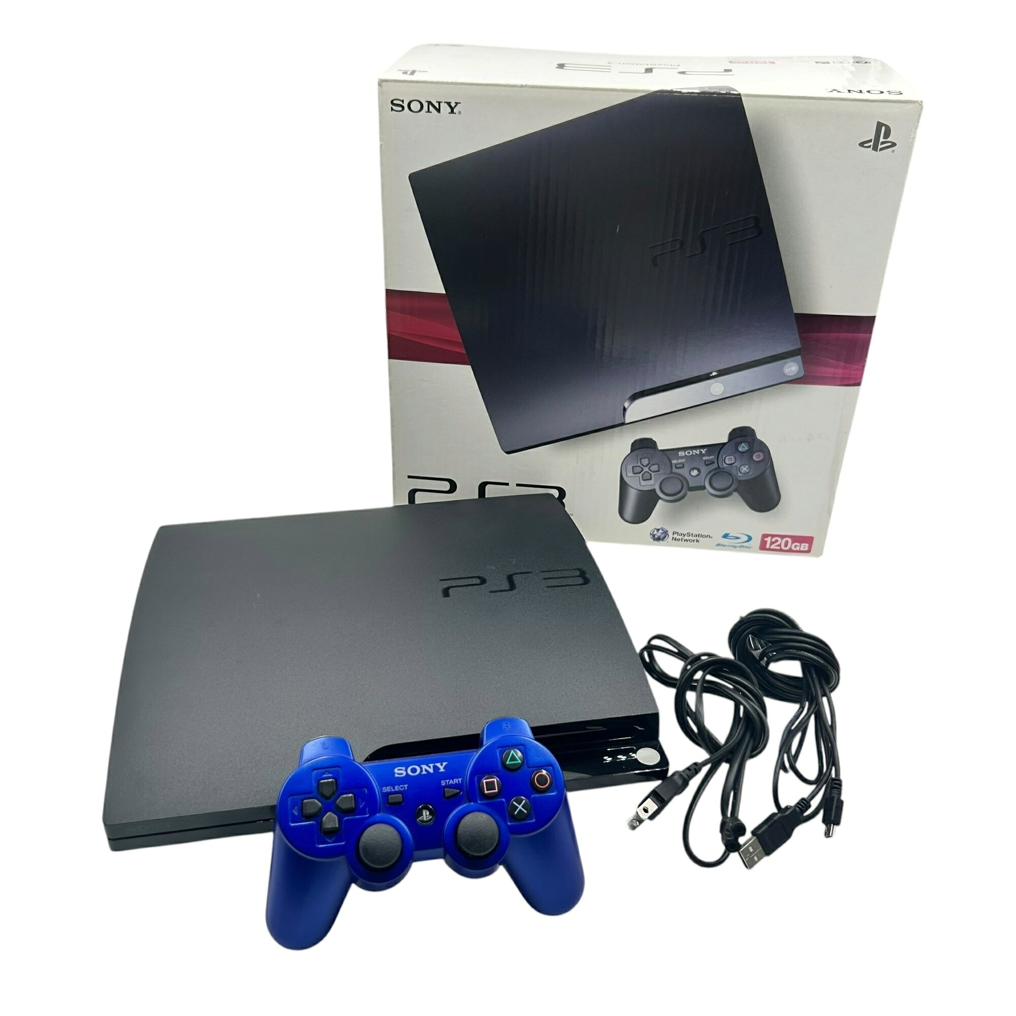 ■SONY PS3 CECH-2000A 120GB 本体 ブラック PlayStation3 動作確認済 コントローラー付 箱付2556048