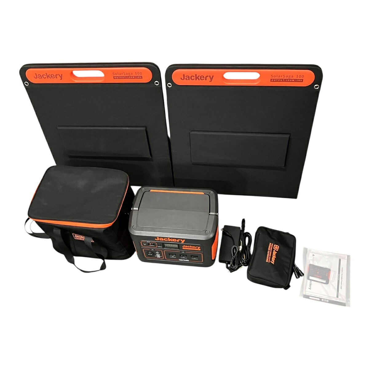 ■ 美品 Jackery ポータブル電源 Power 1000 SolarSaga 100W ソーラーパネル 2枚セット 大容量 1002Wh キャンプ 防災 2747125