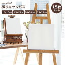 【MALAZON】張りキャンバス 正方形 10/15/18/20/25cm 15枚セット 描画 油彩 綿化繊混紡 綿布 麻布 キャンバスボード 絵画 油絵 画布...