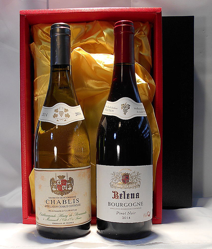 フランス ブルゴーニュ赤白ワイン2本入りギフトGセット ミックスS 飲み比べS 送料無料S リストつきS 【〜♪送料無料♪〜九州・北海道・離島・代引き手数料・ク...