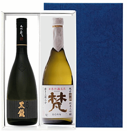 梵・特撰純米大吟醸 日本酒 福井の地酒720ml×2本入りMセット　紙製化粧箱入り【黒龍　大吟醸＆梵　特撰純米大吟醸】★仕入れ数に制限があります。【お中元　御中元】