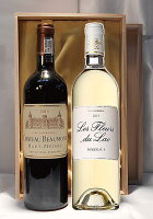 フランス高級赤白ワイン2本木箱入りギフトTセット ミックスS リスト(商品説明書)つきS 飲み比べS 送料無料S 【ボーモン&レ フルール デュ ラック・ラグランジュ白】
