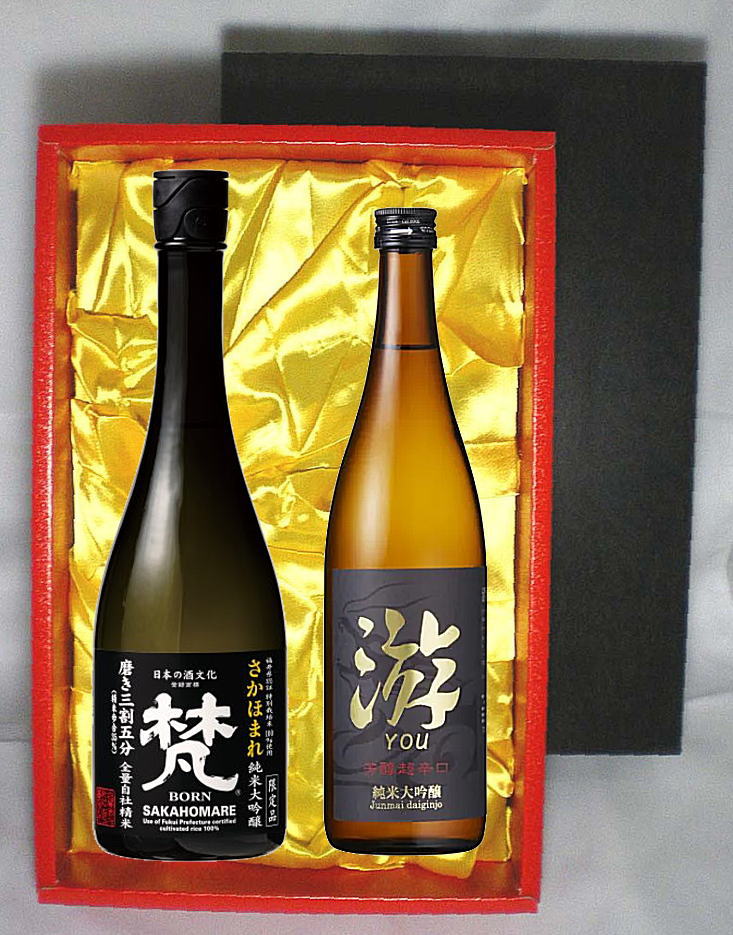 福井の地酒　720ml×2本入り　ギフトBセット【梵　さかほまれ＆白龍　游】【永平寺町　𠮷田酒造株式会社】【鯖江市　合資会社　加藤吉平商店】【〜♪送料無料♪〜九州・北海道・離島(沖縄など)・代引き手数料・クール便は別途費用が掛かります♪】