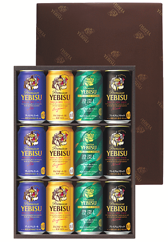 Rakuten - サッポロ エビスビール4種セット YDF3D 【350缶×12本入り】※お中元・お歳暮限定です。！★在庫数限りです。【賞味期限2027年6月まで】