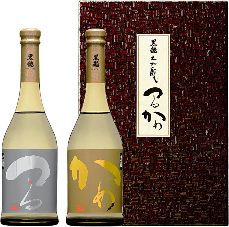 黒龍 つるかめ　漆塗りの箱入りギフト （大吟醸720ml×2本入り）【ギフト製品・Gift】★黒龍製品の中でも通年対応可能商品です。〇在庫数のみ当日出荷！追加数は取り寄せします。※機械栓はネジ栓（スクリューキャップ）に変更されています。Limited Edition