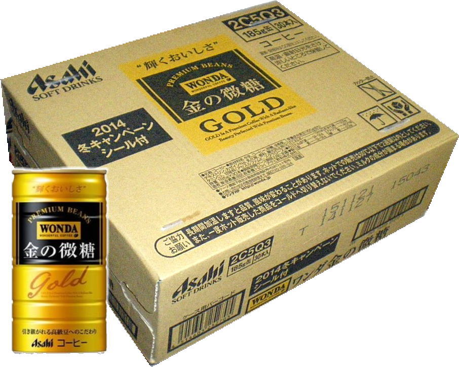 ワンダコーヒー　金の微糖　1ケース（185g×30本入り）（缶コーヒーなら混載最大3ケースまで同梱OK！★