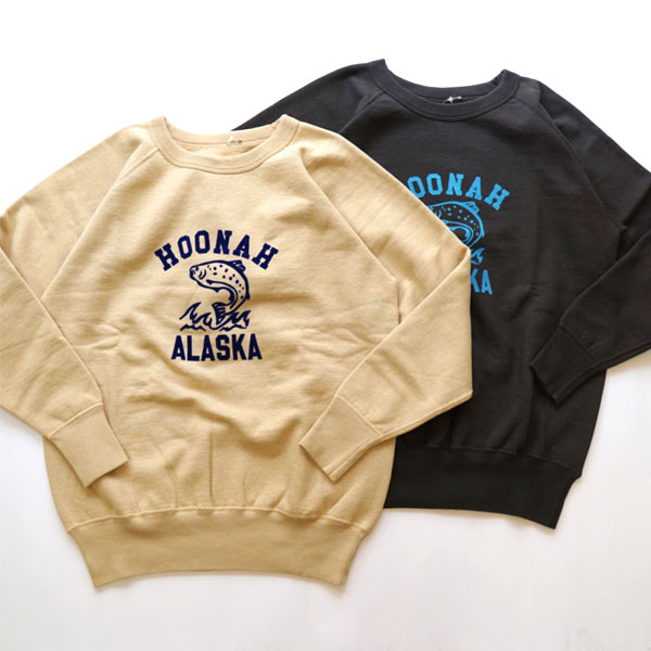 ダブルワークス DUBBLE WORKS ラグランスリーブ スウェットシャツ Raglan Sleeve Shirts "HOONAH ALASKA" Lot.83003 日本製 MADE IN JAPAN