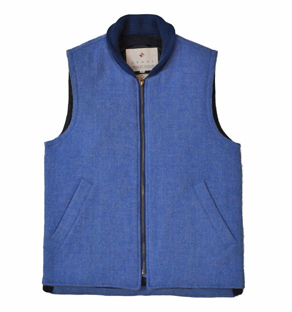 アルブル arbre ハリスツイード ダウンベスト HARRIS TWEED DOWN VEST BLUE