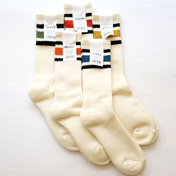 デカ decka ミドルスケーターソックス ラインソックス 80 039 s Skater Socks 靴下 3足までメール便対応可