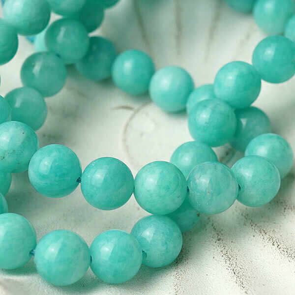 【1粒/バラ売り】アマゾナイトAAAA ペルー産 8mm 穴あきビーズ バラ売り 粒売り 天然石 パワーストーン 天河石 手作り アクセサリー ハンドメイド パーツ ブレスレット ペンダント ネックレス ピアス イヤリング製作