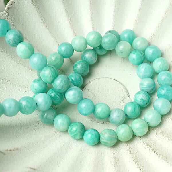 【1粒/バラ売り】アマゾナイト AAA モザンビーク産 6mm 穴あきビーズ バラ売り 粒売り 天然石 パワーストーン 天河石 手作り アクセサリー ハンドメイド パーツ ブレスレット ペンダント ネックレス ピアス イヤリング製作