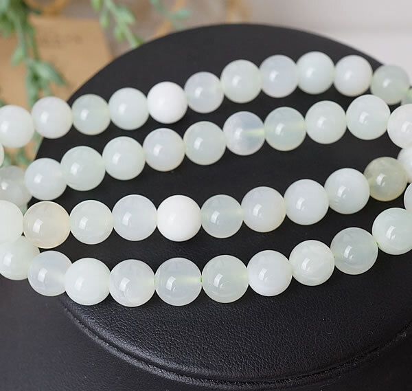 【20粒/バラ売り】グリーンオパール 8mm オーストラリア産 蛋白石 穴あきビーズ バラ売り 粒売り 天然石 パワーストーン アクセサリー ハンドメイド パーツ ブレスレット ペンダント ネックレス ピアス イヤリング製作