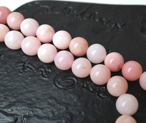 【3粒/バラ売り】ピンクオパール 8mm 蛋白石 穴あきビーズ バラ売り 粒売り 天然石 パワーストーン アクセサリー ハンドメイド パーツ ブレスレット ペンダント ネックレス ピアス イヤリング製作