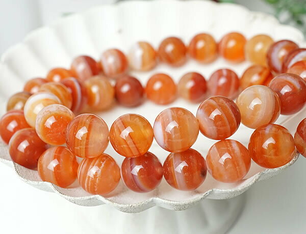 【1粒/バラ売り】サードオニキス 10mm ストライプアゲート 赤天眼石 赤めのう 縞瑪瑙 穴あきビーズ バラ売り 粒売り 天然石 パワーストーン アクセサリー ハンドメイド パーツ ブレスレット ペンダント ネックレス ピアス イヤリング製作