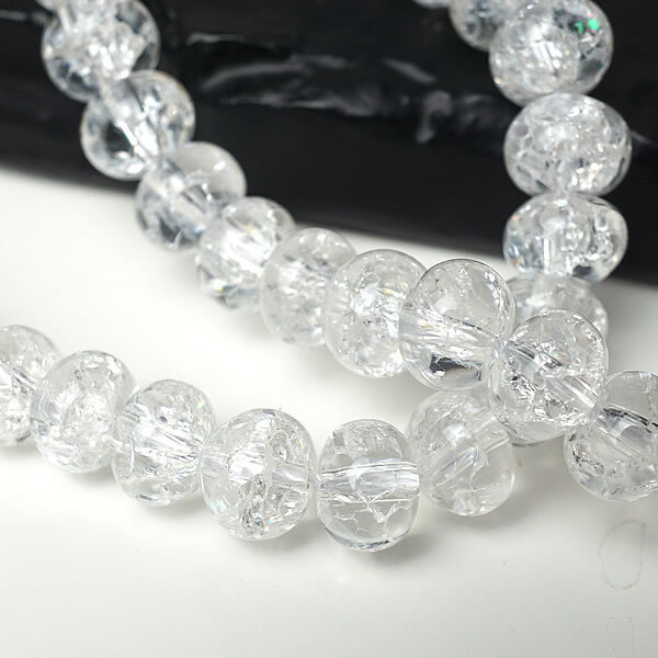 【20粒/バラ売り】クラック水晶 ボタンカット ブラジル産 8mm 穴あきビーズ バラ売り 粒売り 天然石 パワーストーン アクセサリー ハンドメイド パーツ ブレスレット ペンダント ネックレス ピアス イヤリング製作