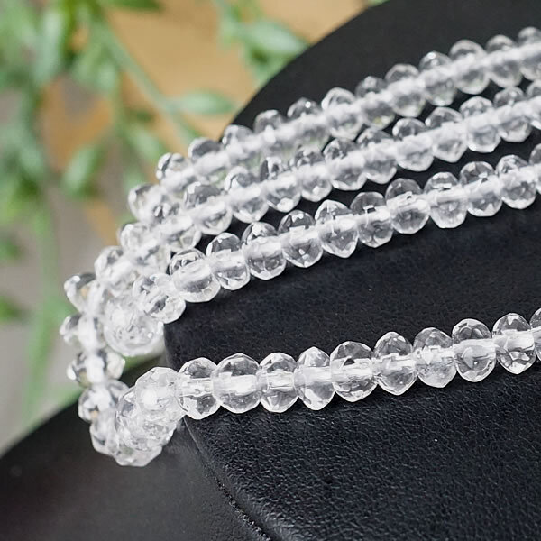 【10粒/バラ売り】水晶 ボタンカット 5mm 穴あきビーズ バラ売り 粒売り 天然石 パワーストーン アクセ..