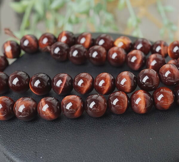 【5粒/バラ売り】レッドタイガーアイ 8mm 虎目石 猫目石 穴あきビーズ ばら売り 粒売り 天然石 パワーストーン 手作り アクセサリー ハンドメイド ブレスレット ペンダント ピアス イヤリング製作 金運 財運 仕事運