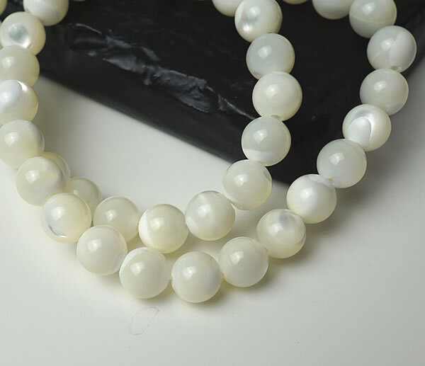 【5粒/バラ売り】マザーオブパール 10mm 穴あきビーズ ばら売り 粒売り 天然石 パワーストーン アクセサリー ハンドメイド パーツ ブレスレット ペンダント ネックレス ピアス イヤリング製作