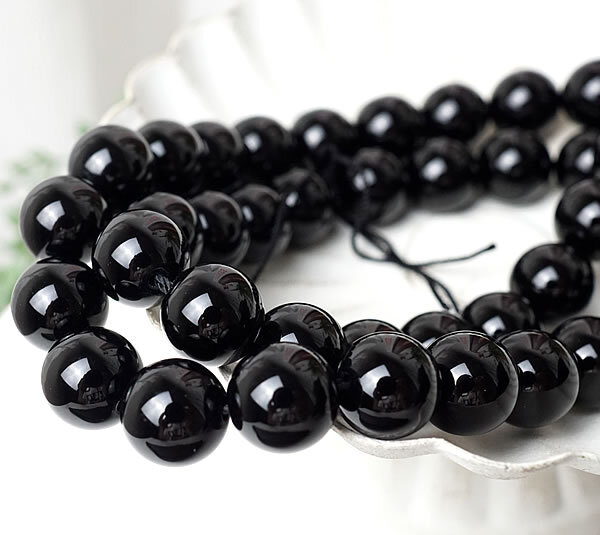 【5粒/バラ売り】チベット産モリオン 黒水晶 8mm 穴あきビーズ ばら売り 粒売り 天然石 パワーストーン アクセサリー ハンドメイド パーツ ブレスレット ペンダント ネックレス ピアス イヤリング製作