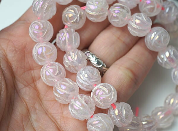 【1連/連売り】ローズクォーツ ローズオーラ 薔薇 ローズ 10mm 穴あきビーズ ばら売り 粒売り 天然石 パワーストーン アクセサリー ハンドメイド パーツ ブレスレット ペンダント ネックレス ピアス イヤリング製作 オーラクリスタル オーラクォーツ