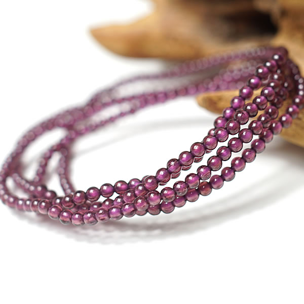 【1連/連売り】ガーネットSA インド産 ロードライトガーネット 3mm 長さ65cm 柘榴石 穴あきビーズ バラ売り 粒売り 天然石 パワーストーン アクセサリー ハンドメイド パーツ ブレスレット ペンダント ネックレス ピアス イヤリング製作