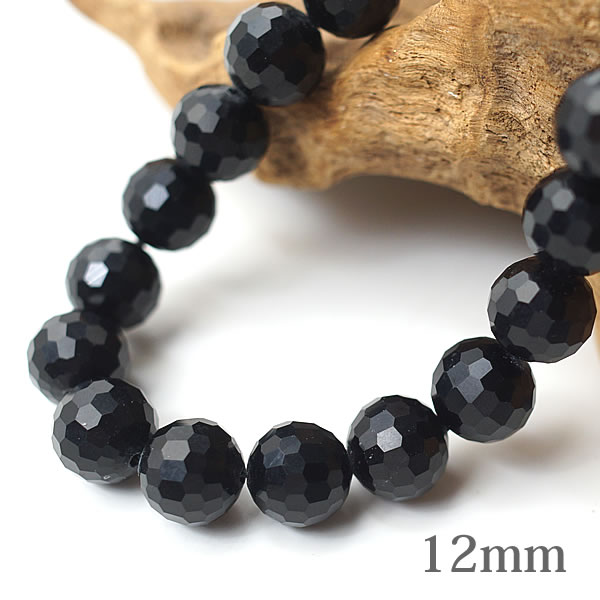 【1粒/バラ売り】チベット産モリオン 黒水晶 128面カット 12mm 穴あきビーズ ばら売り 粒売り 天然石 パワーストーン アクセサリー ハンドメイド パーツ ブレスレット ペンダント ネックレス ピアス イヤリング製作