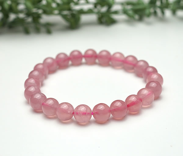 【一点物】ローズクォーツAAAAA ディープローズクォーツ マダガスカル産 ブレスレット 8mm 天然石 パワーストーン 紅水晶