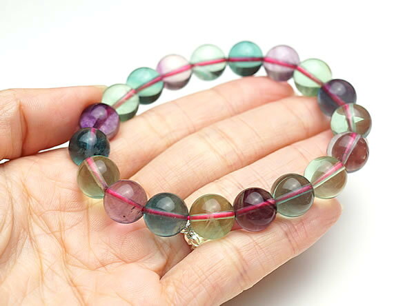 【一点物】フローライトAAAAA ブレスレット 10mm 天然石 パワーストーン フルオライト 蛍石 レインボーフローライト マルチカラーフローライト 癒やし ストレス軽減 ひらめき 最上級
