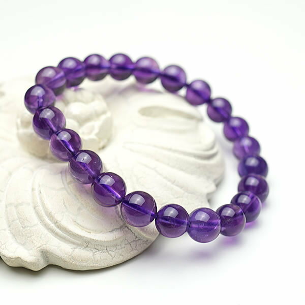 【一点物/最上級】アメジストAAAAA ブラジル産 ブレスレット 8mm 天然石 パワーストーン 紫水晶 2月の誕生石