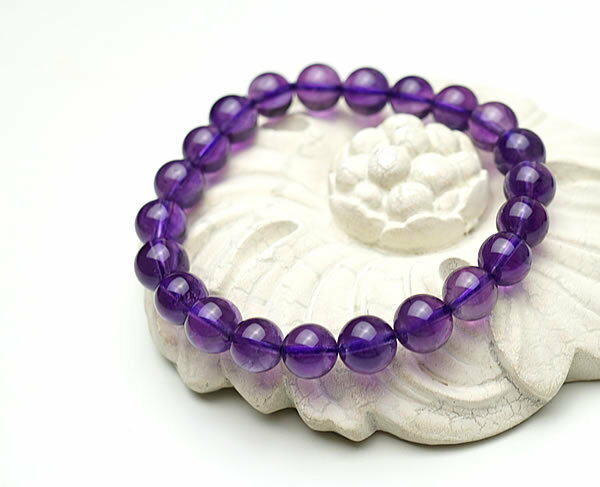【一点物/最上級】アメジストAAAAA ブラジル産 ブレスレット 8mm 天然石 パワーストーン 紫水晶 2月の誕生石