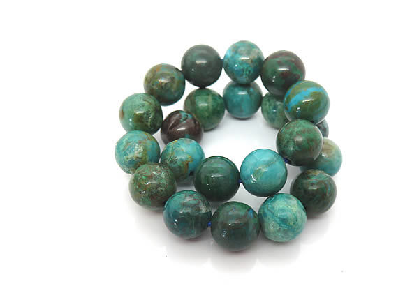 【一点物】クリソコラ ペルー産 ブレスレット 8mm 天然石 パワーストーン マラカイトとアズライトの混合石 珪孔雀石